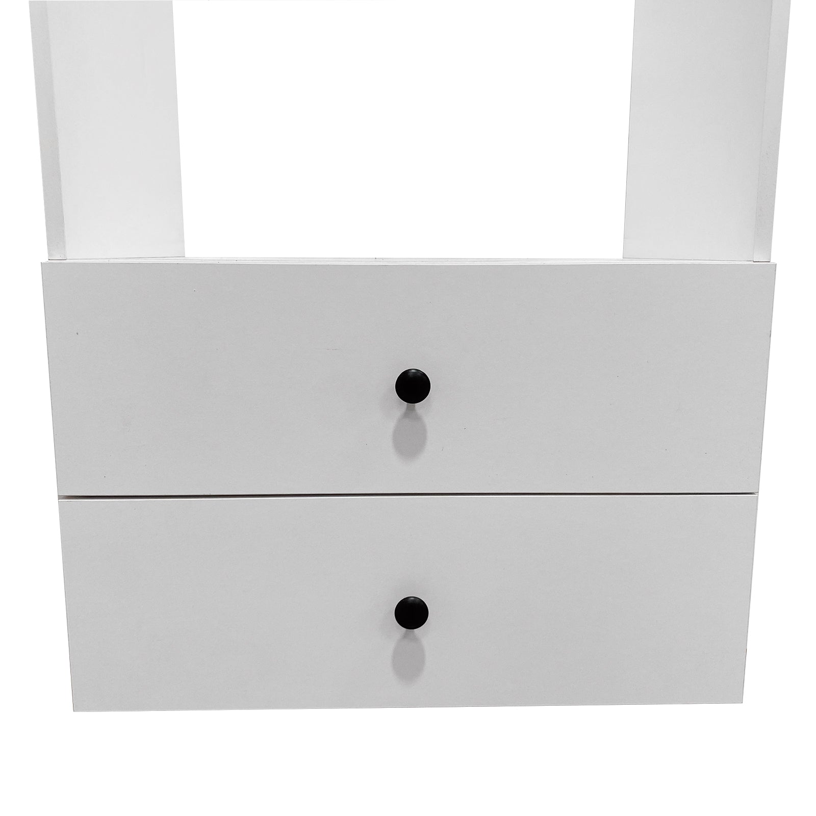 Modular Wooden Closet Organizer System with 2 Drawers & 3 Shelves | White Wall Mount Closet Storage