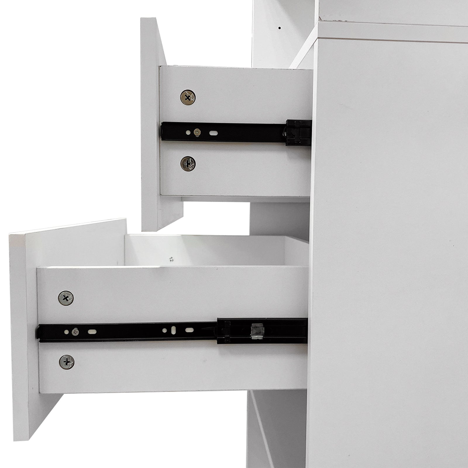 Modular Wooden Closet Organizer System with 2 Drawers & 3 Shelves | White Wall Mount Closet Storage